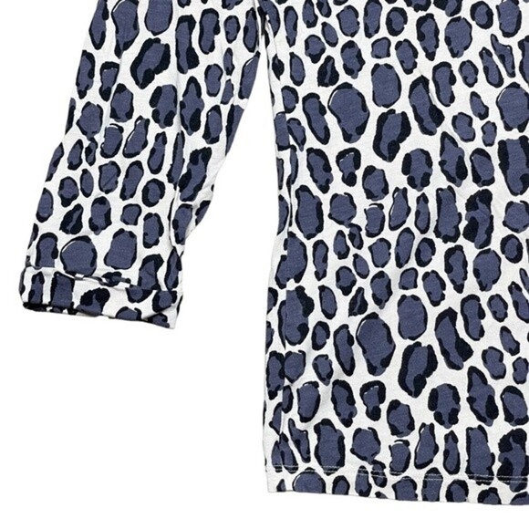 Boden Leopard Print Tshirt 2 Lyocell 3/4 Sleeve Tee Neutral Animal Print - Picture 9 of 14
